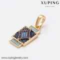 33113 Xuping fashionable square shaped pendant elegant 2 gram gold jewellery for free sample